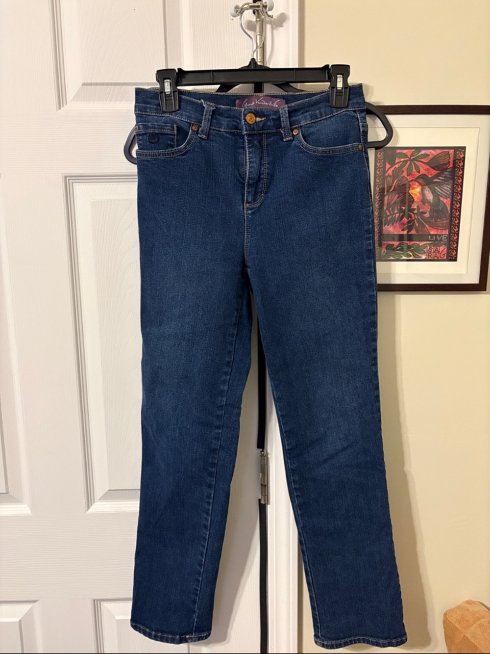 Gloria Vanderbilt Straight Leg Jeans in Dark Blue